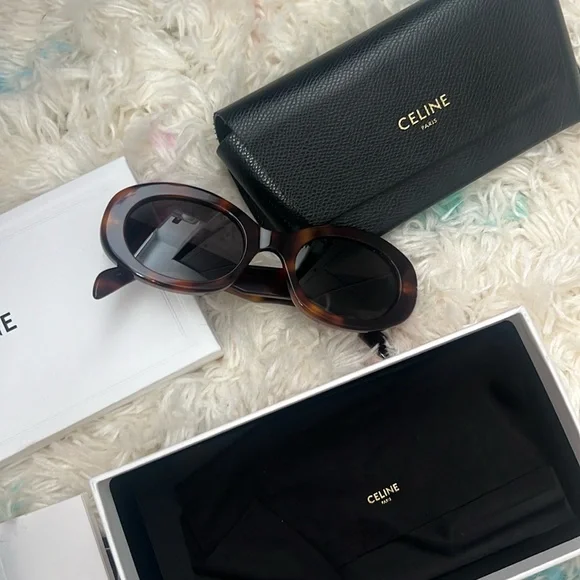 Celine | Accessories | Celine Triomphe Acetate Blonde Havana  display picture 1